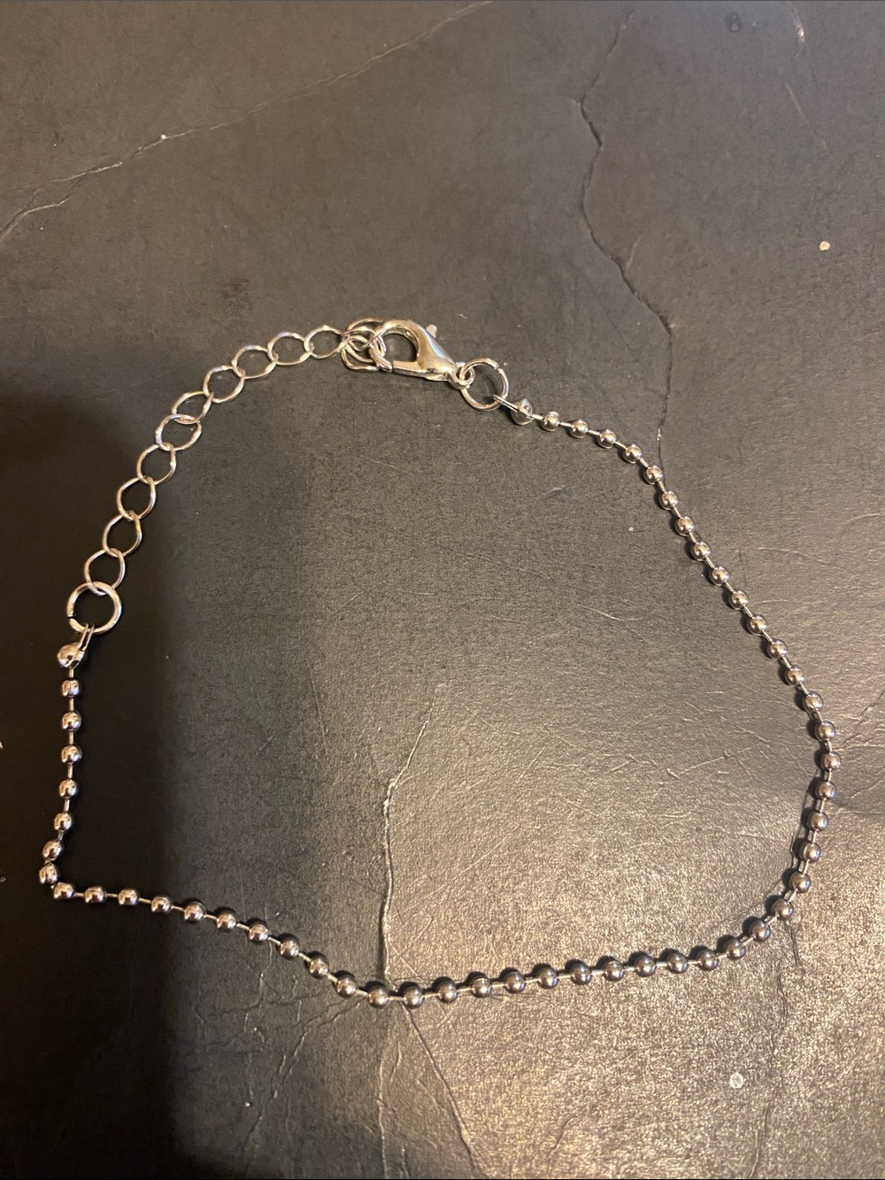 Sterling Silver Ball Chain Anklet with Lobster Clasp
